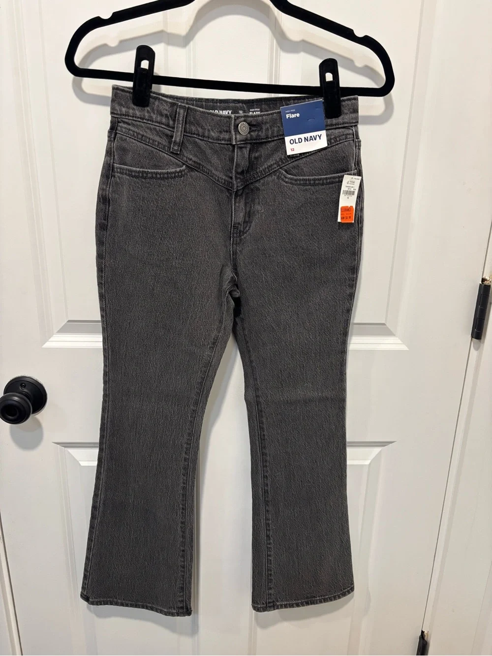 Old Navy Girls High Rise Flare Gray Jeans NWT Size 12